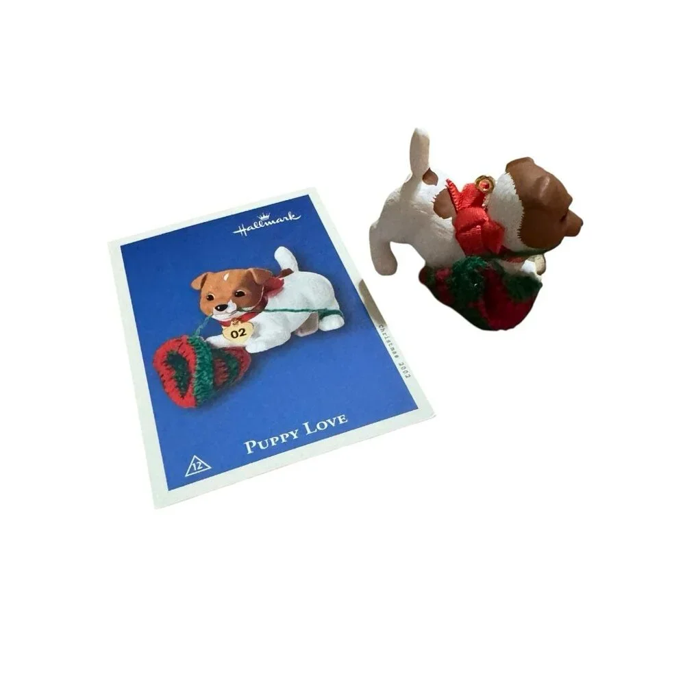 Hallmark Jack Russell Terrier Puppy Love 2022 Number‎ 12 Christmas Ornament VTG